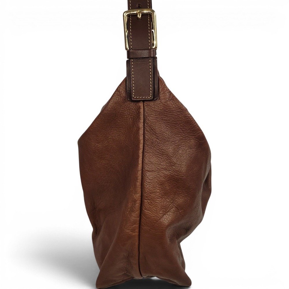 Vintage Dooney & Bourke Hobo Sac Bag Medium Brown Leather Shoulder Slouchy USA - Picture 5 of 14